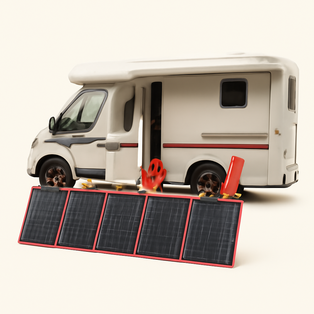 Dokio 160W Foldbart Solpanel med 12V Controller til